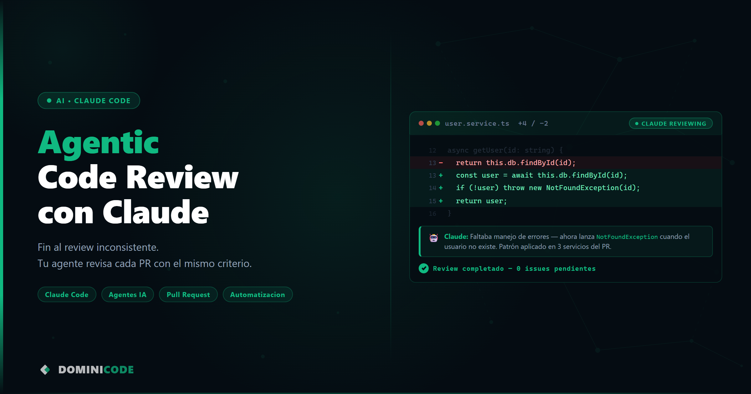 Agentic code review con Claude Code: fin al review inconsistente