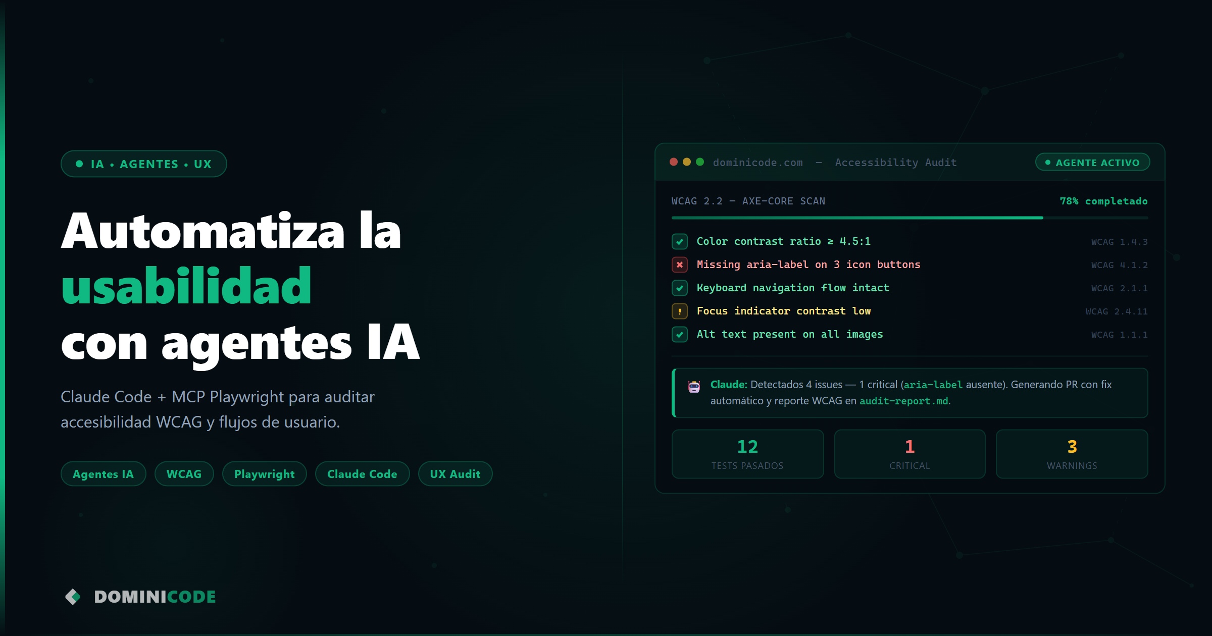 automatizar usabilidad con agentes de IA — Dominicode