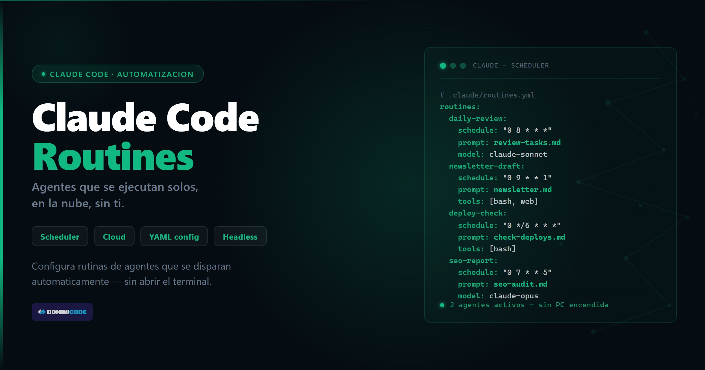 Claude Code Routines automatización cloud — Dominicode
