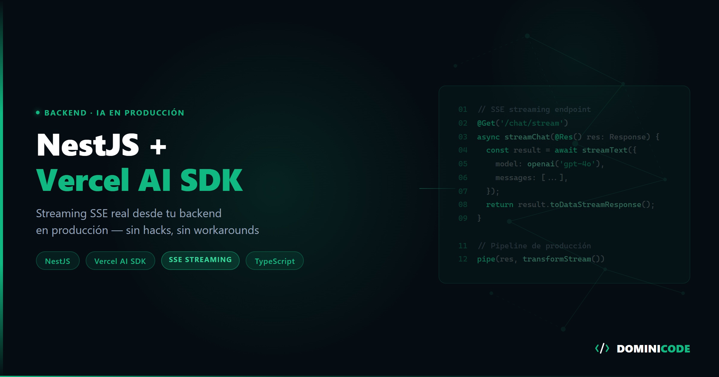 NestJS + Vercel AI SDK: backend streaming IA en producción