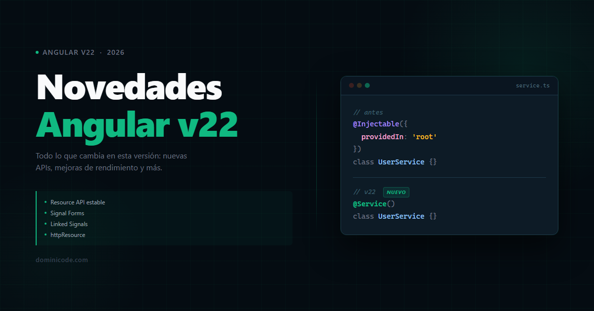 novedades Angular v22 — Dominicode