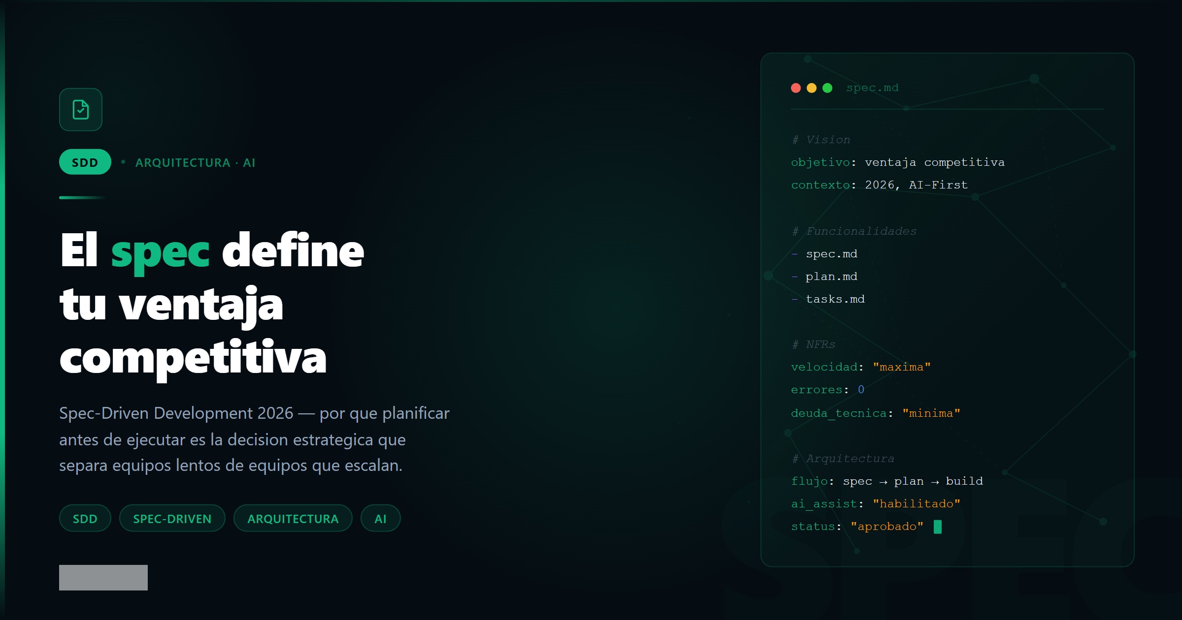 Spec-Driven Development SDD 2026 ventaja competitiva — Dominicode