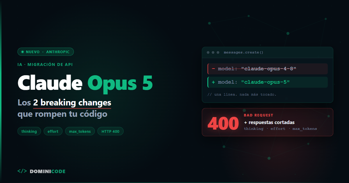 Claude Opus 5: los 2 breaking changes que rompen tu código