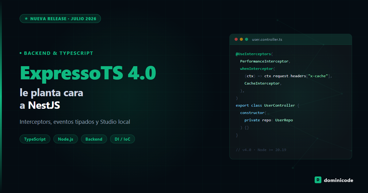 ExpressoTS 4.0 — Dominicode
