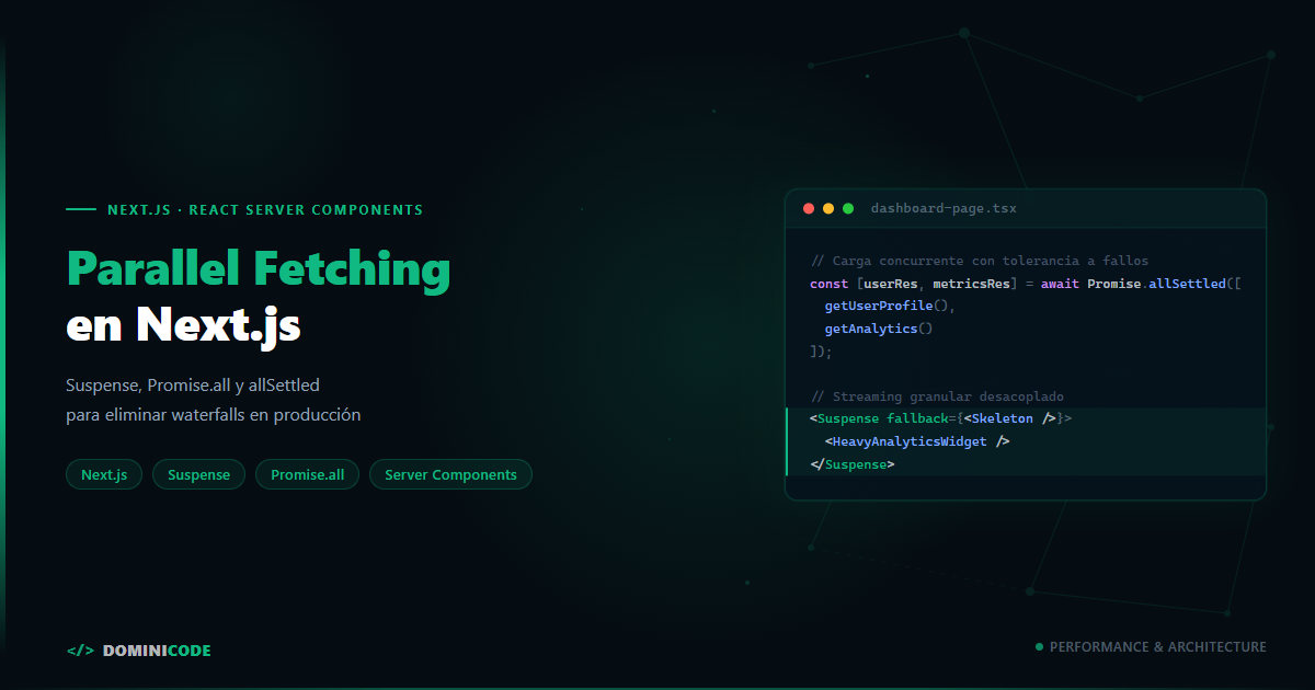 Fetching de Datos en Paralelo en Next.js con Suspense