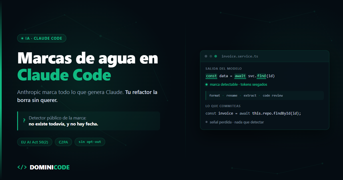Marcas de agua en Claude Code: ¿pueden detectar tu código?