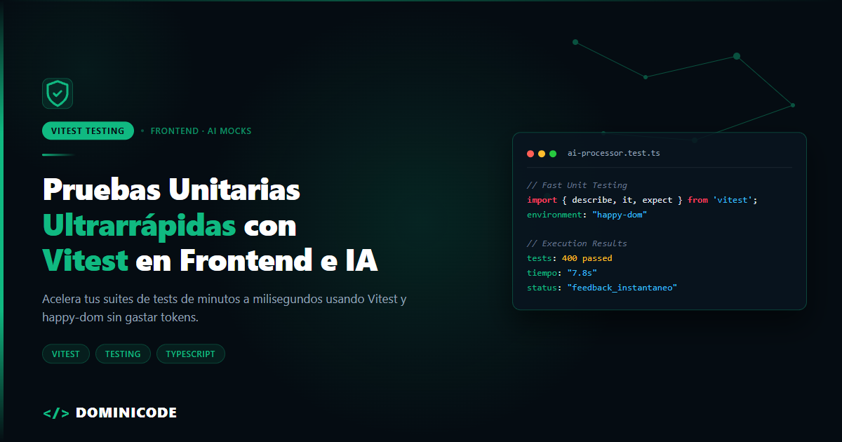 Pruebas unitarias ultrarrápidas con Vitest en proyectos de frontend e IA