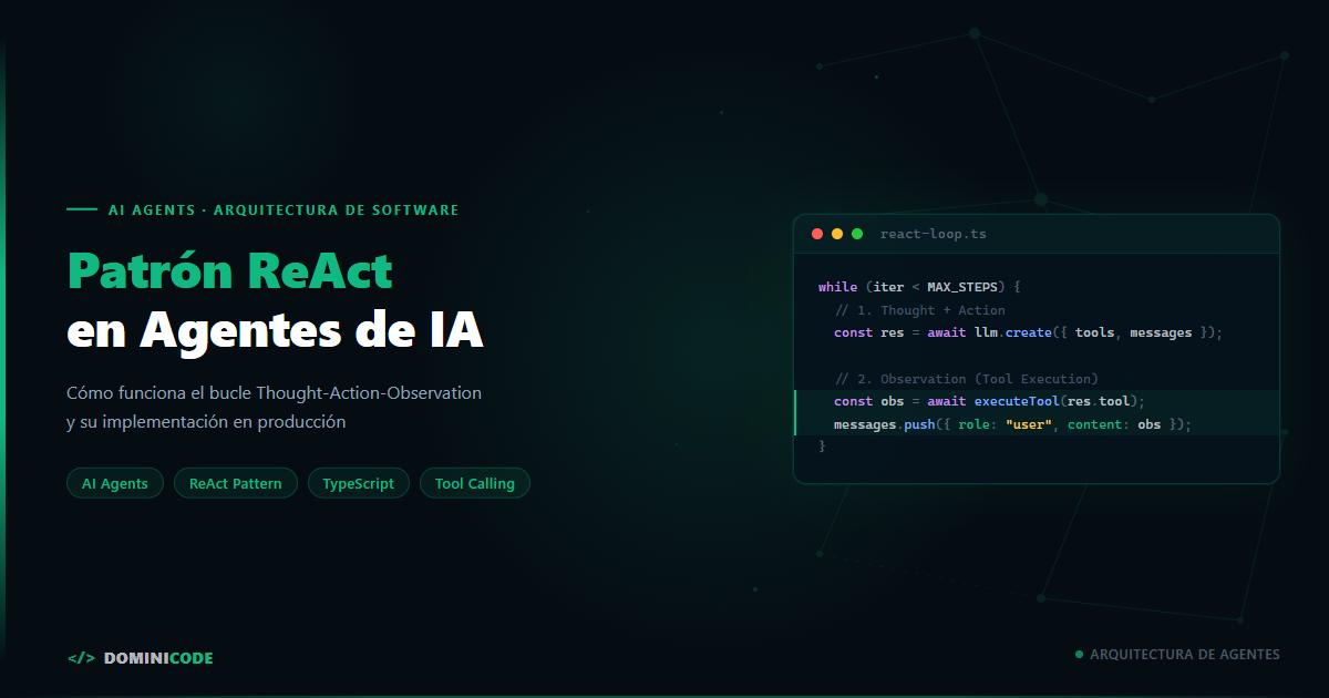 Patrón ReAct en agentes de IA — Dominicode