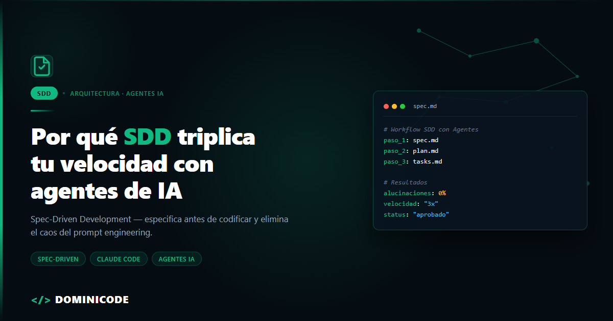Por qué Spec-Driven Development (SDD) triplica tu velocidad cuando programas con agentes de IA