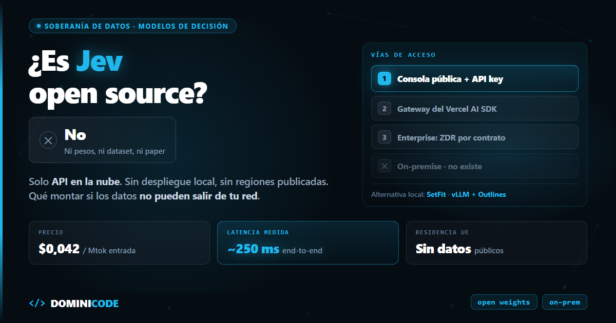 ¿Es JEV open source? Acceso, despliegue local y alternativas — Dominicode