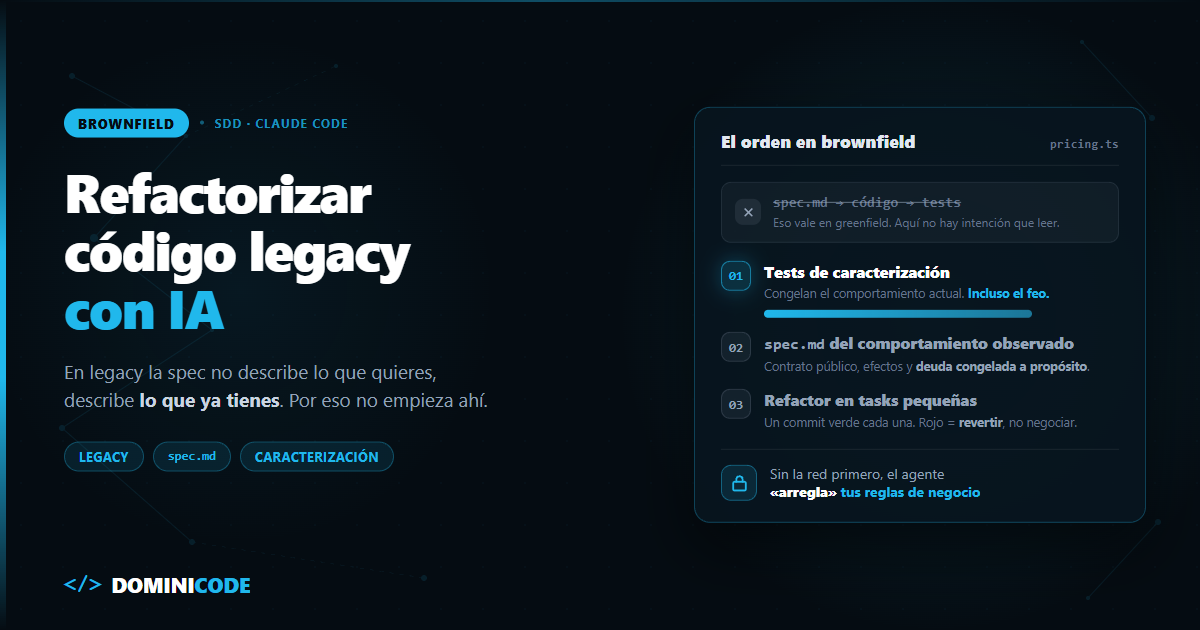 Refactorizar código legacy con IA: el método SDD en brownfield