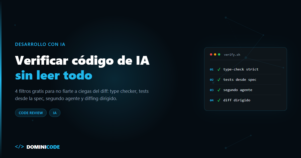 Verificar código generado por IA sin leer todo — Dominicode